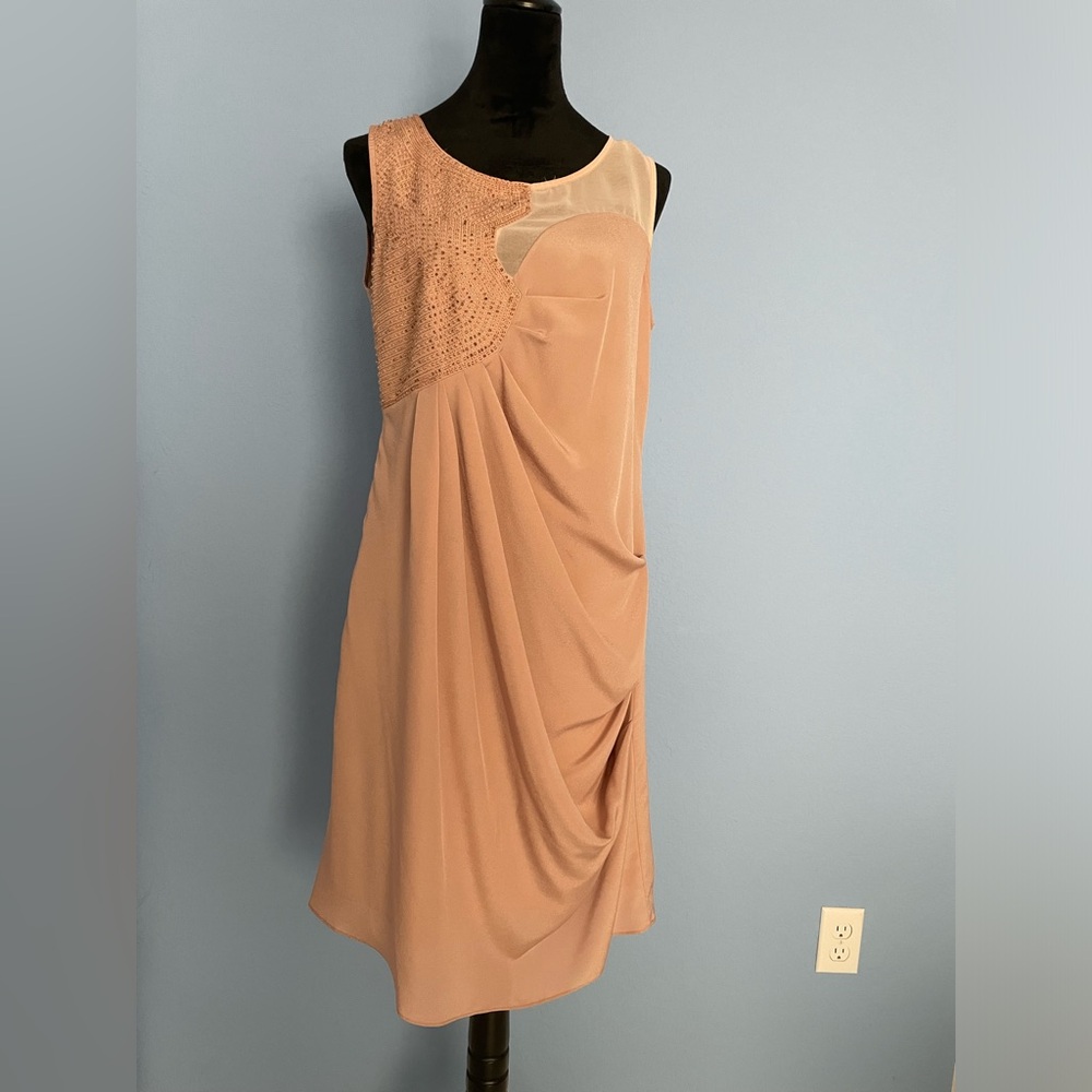 Asymmetric Beige Dress